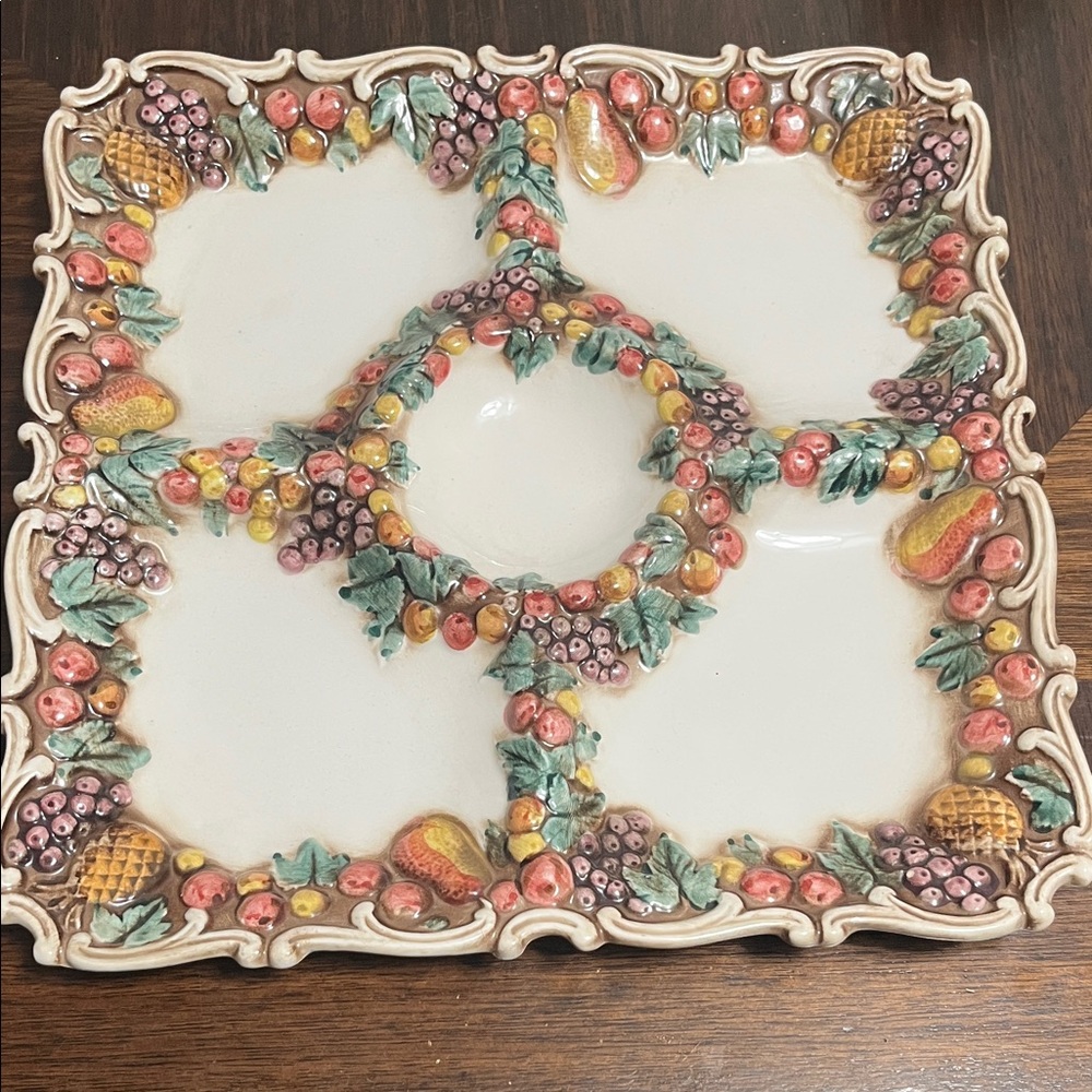 VINTAGE 1961 LEFTON FRUIT SERVING PLATTER FRUIT VEGETABLE TRAY KITCHEN